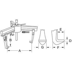 KSTOOLS® - Universal-Abzieher 3-armig, schwere Ausführung, 120-650mm