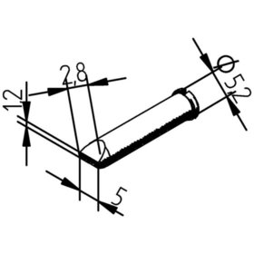 Ersa - Lötspitze Serie 0102, Meißelform, CDLF50/5,0mm, gerade, 1 Stück