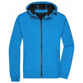 James & Nicholson - Herren Kapuzen Softshelljacke JN1146, blau/schwarz, Größe XL