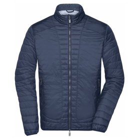 James & Nicholson - Herren Leicht-Steppjacke JN1112, navy-blau/silber, Größe XXL