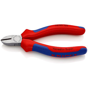 KNIPEX® - Seitenschneider schwarz atramentiert, mit Mehrkomponenten-Hüllen 125 mm 7002125