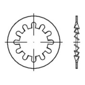 Zahnscheiben innengezahnt, DIN 6797 Federstahl blank Form I Innen-ø21mm