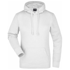 James & Nicholson - Damen Kapuzensweatshirt JN051, weiß, Größe M