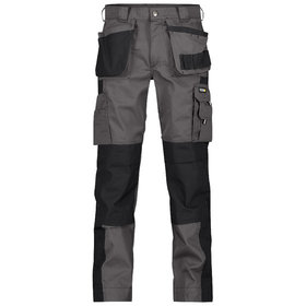 Dassy® - Seattle Zweifarbige Arbeitshose mit Holstertaschen und Kniepolstertaschen, zementgrau/schwarz, Schrittlänge Plus, Größe 48