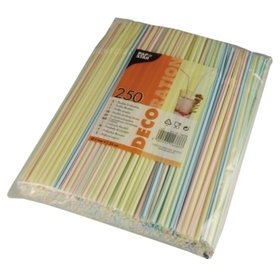 PAPSTAR - Trinkhalm Streifen 16666 flexibel 24cm 250 Stück/Packung