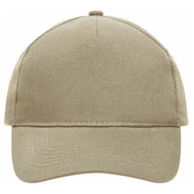 James & Nicholson - 5 Panel Cap heavy Cotton MB092, beige, Einheitsgröße