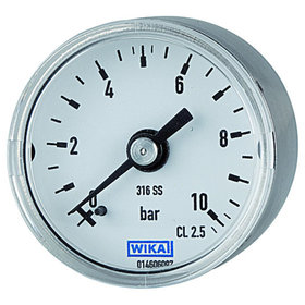 RIEGLER® - Manometer Ø 40mm, G 1/8" rückseitig, Messbereich 0-10 bar, Edelstahl V4A