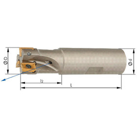 Schaftfräser 90° mit Innenkühlung ø18mm Z 2