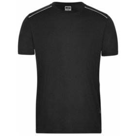 James & Nicholson - Herren Workwear T-Shirt Materialmix JN890, schwarz, Größe 3XL