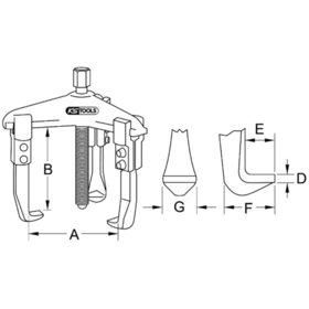 KSTOOLS® - Schnellspann-Abzieher 3-armig, 50-160mm