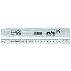 Wiha® - Gliedermaßstab Longlife® 2m metrisch, 10 Glieder (27057) weiß
