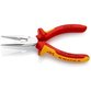 KNIPEX® - Flachrundzange mit Schneide (Radiozange) verchromt, isoliert mit Mehrkomponenten-Hüllen, VDE-geprüft 160 mm 2506160