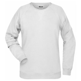 James & Nicholson - Damen Raglan Sweatshirt 8021, weiß, Größe S