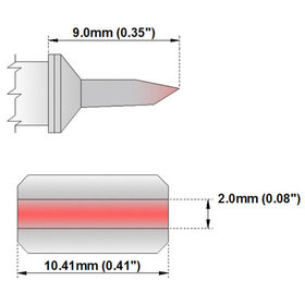 THERMALTRONICS® - Lötpatronenpaar Serie MTZ, Klinge, 2.00 x 10.41mm