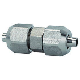 RIEGLER® - Gerader Verbinder, für Schlauch 6/4mm, SW1 12, SW2 10, Edelstahl 1.4404