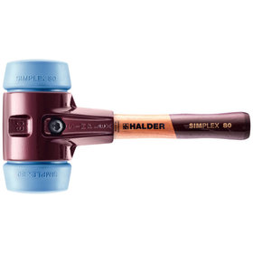 HALDER - SIMPLEX-Schonhammer, TPE-soft, mit Tempergussgehäuse und hochwertigem, extra kurzen Holzstiel | D=80 mm / Stielausführung=extra kurz | 3001.082