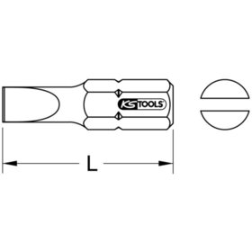 KSTOOLS® - 1/4" TORSIONpower Bit Schlitz, 25mm, 6mm, 5er Pack