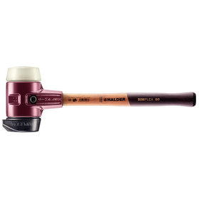 HALDER - SIMPLEX-Schonhammer, Gummikomposition, mit Standfuß / Nylon, mit Tempergussgehäuse und hochwertigem Holzstiel | D=80 mm | 3028.280