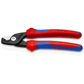 KNIPEX® - StepCut Kabelschere brüniert, mit Mehrkomponenten-Hüllen 160 mm 9512160