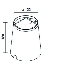 LINEA LIGHT - Einbaugehäuse Texo sw Kst ø122mm H180mm