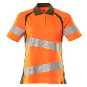 MASCOT® - Polo-Shirt ACCELERATE SAFE, hi-vis Orange/Moosgrün, Größe L-ONE