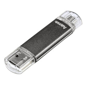 hama® - USB-Stick FlashPen Laeta Twin 00123924 16GB 10MB/s USB 2.0 grau