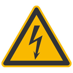 SafetyMarking® - Warnzeichen W012 "Warnung vor elektrischer Spannung" Folie, 150mm, 500 auf Rolle