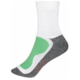 James & Nicholson - Hohe Sportsocken Cooldry® JN211, weiß/grün, Größe 45-47