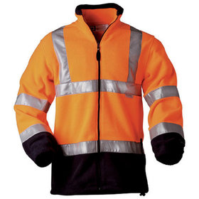 elysee® - Warnschutz-Fleecejacke BENEDIKT, warn-orange/marine-blau, Größe M