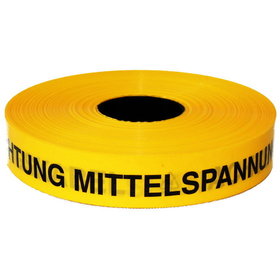 Kelmaplast - Trassen-Warnband 250m "Achtung Mittelspannungskabel" gelb