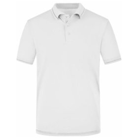 James & Nicholson - Herren Poloshirt Elastic JN569, weiß/schwarz, Größe XL