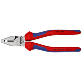 KNIPEX® - Kraft-Kombizange schwarz atramentiert, mit Mehrkomponenten-Hüllen 180 mm 0202180