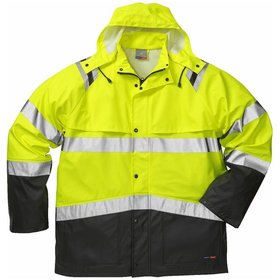 KANSAS® - Warnschutz-Regenjacke 4624, warngelb/schwarz, Größe XL