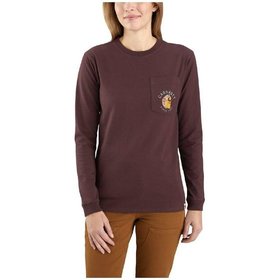 carhartt® - Damen Langarmshirt WORKW. GRAPHIC POCKET T-SHIRT, deep wine, Größe L