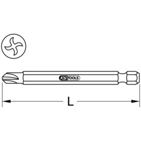 KSTOOLS® - 1/4" Bit Torq-Set®, 75mm, #8, 5er Pack