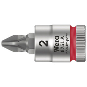 Wera® - Schraubendrehereinsatz Phillips® 8751 A m.Rändel. 6,3mm / 1/4" PH2x28mm