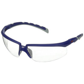 3M™ - Solus™ 2000 Schutzbrille, S2001AF-BLU, blau/graue Bügel, transparente Anti-Fog-/Antikratz-Scheibe, 20 pro Packung
