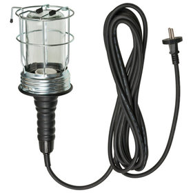 brennenstuhl® - Handleuchte / Werktstattlampe aus Hartgummi mit stabilem Schutzkorb (60 W, 136 mm Durchmesser, 5m Kabel, Made in Germany) schwarz