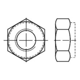 Sechskantmutter metallischem Klemmteil, DIN 980 Edelstahl A4 blank VM 5 KP