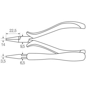 Wiha® - Flachzange Z 38 0 04 ESD flach, spitz zulaufend Mehrkomponenten 120mm