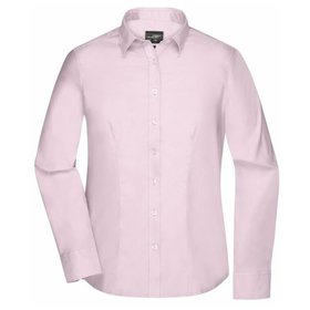 James & Nicholson - Langarm Damenbluse Micro-Twill JN681, pink, Größe 3XL