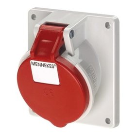 MENNEKES - CEE-Anbausteckdose 5p 32A 400V/rt 6h kst IP44 schraublose Klemmen abgew 92x100mm