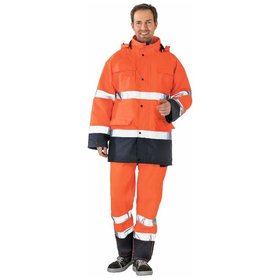 Planam - Parka 2056 warnorange/marineblau, Größe 2XL