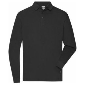 James & Nicholson - Herren Bio Workwear Langarm Poloshirt JN1842, schwarz, Größe M