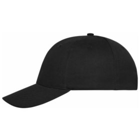 James & Nicholson - 6 Panel Cap Bio Baumwolle MB6236, schwarz, Einheitsgröße