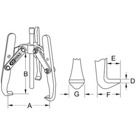 KSTOOLS® - Hydraulischer Universal-Abzieher 3-armig, 50-300mm