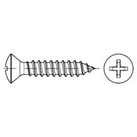 Linsensenk-Blechschraube DIN 7983-C-H Edelstahl A2 4,2x 50