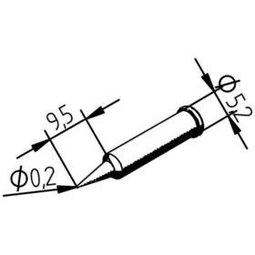 Ersa - Lötspitze Serie 0102, Rundform, PDLF02/0,2mm, gerade, 1 Stück