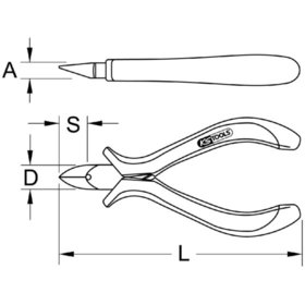 KSTOOLS® - ESD Mini-Hartmetall-Schrägschneider, 120mm