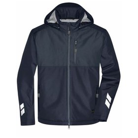 James & Nicholson - Winter Workwear Hardshell Jacke Sorona® JN1815, navy-blau/carbon, Größe L